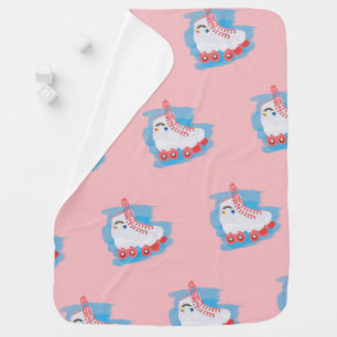 Roller Skates with Watercolor Splash Baby Blanket
