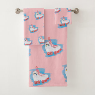 Roller Skates with Watercolor Splash Bath Towel Set