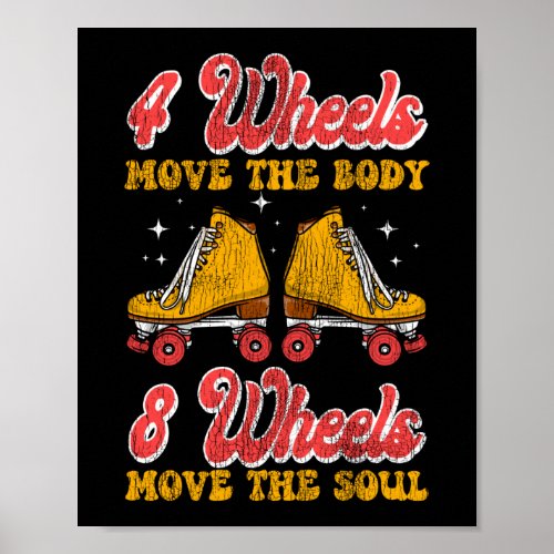 Roller Skating 4 Wheels Move The Body 8 Wheels Poster