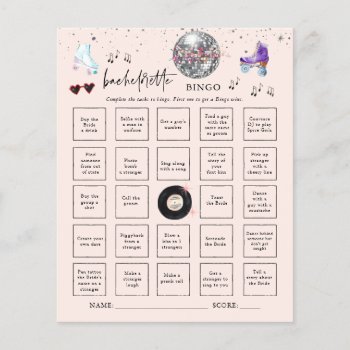 Roller Skating Bachelorette Bingo Party Game Card by IYHTVDesigns at Zazzle