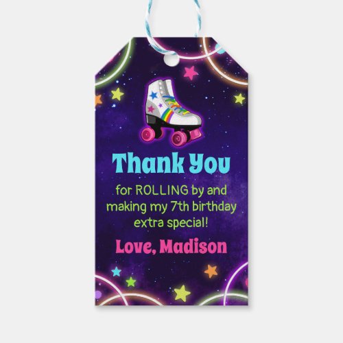 Roller Skating Birthday Favor Tag