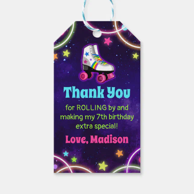 Roller Skating Birthday Favor Tag | Zazzle