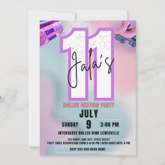 Roller Skating Birthday Invitation
