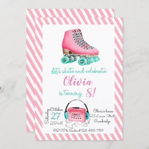 Roller Skating Birthday Invitation