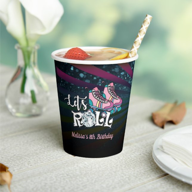 Roller Skating Birthday Paper Cup - Custom (Insitu)