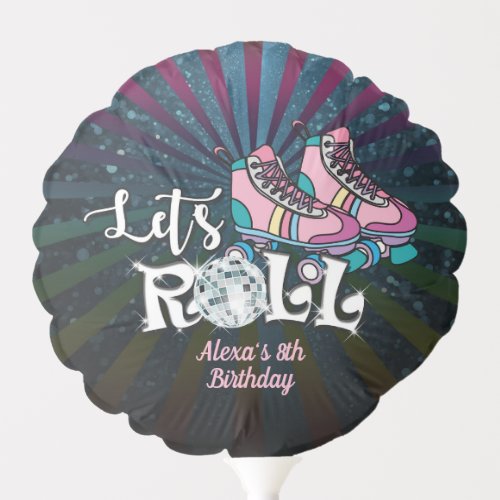 Roller Skating Birthday Party Balloon _ Custom