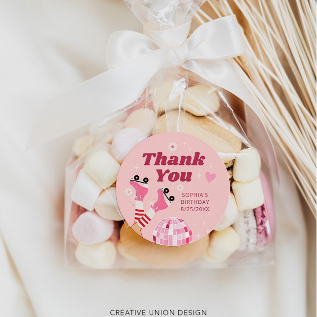 Roller Skating Birthday Party Favor Sticker (Creator Uploaded)