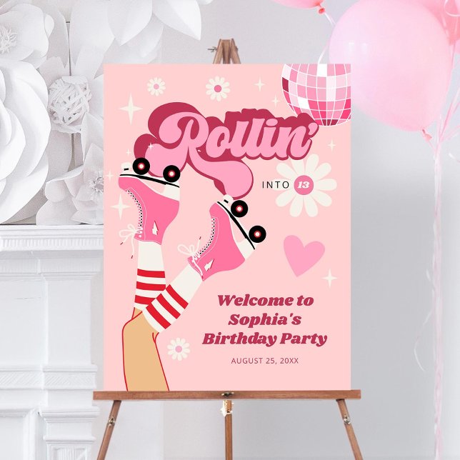 Roller Skating Birthday Party Foam Board Sign (Creator Uploaded)