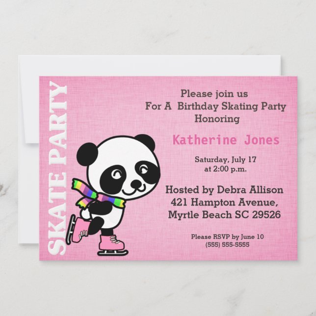 Roller Skating Birthday Party Invitation (Front)