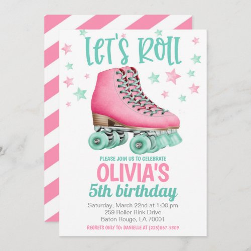 Roller Skating Birthday Party Invitation