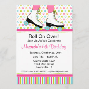 Roller Skating Birthday Party Invitation