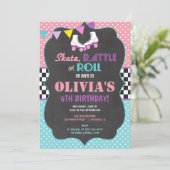 Roller Skating Birthday party invitation (Standing Front)