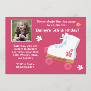 Roller Skating Birthday Party Invitation