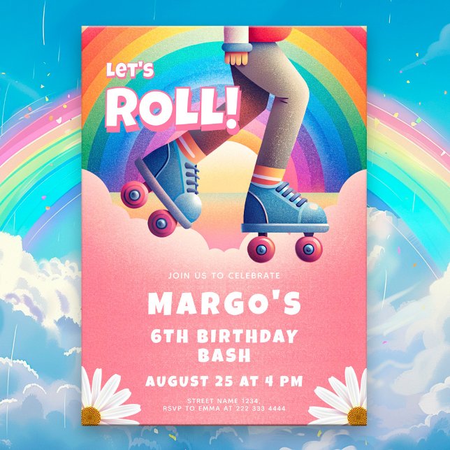 Roller Skating Birthday Party Invitation (Creator Uploaded)