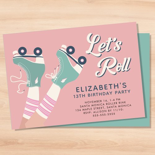 Roller Skating Birthday Party Invitation
