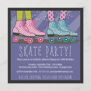 Roller Skating Birthday Party Invitation
