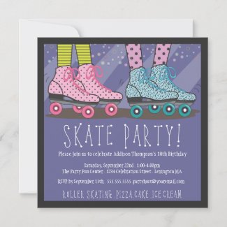 Roller Skating Birthday Party Invitation
