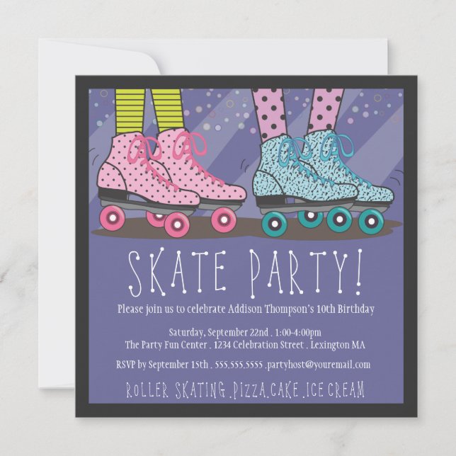 Roller Skating Birthday Party Invitation (Front)