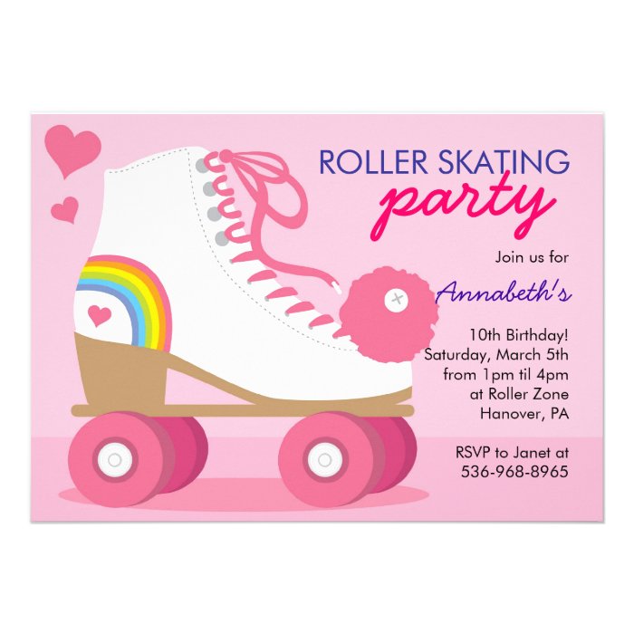 Roller Skating Birthday Party Invitations