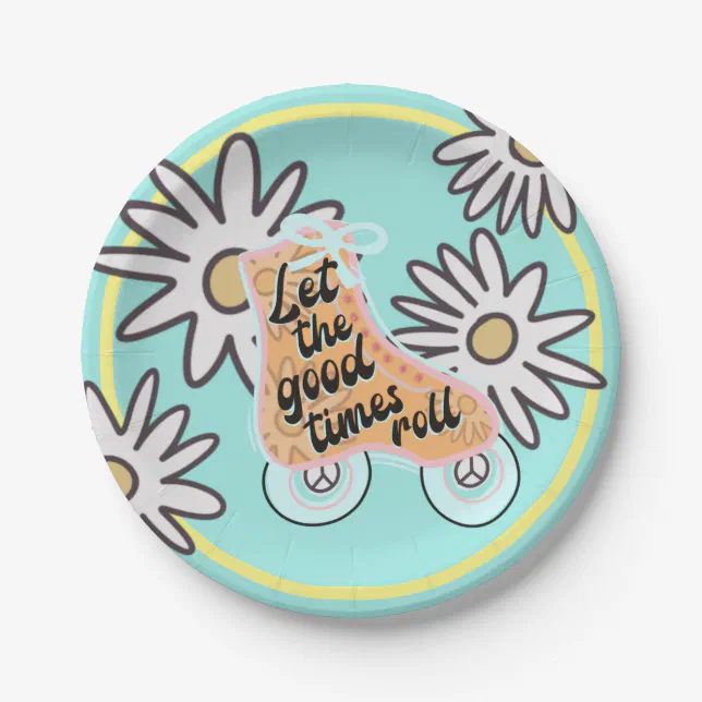 Roller Skating Birthday Party Paper Plates Zazzle