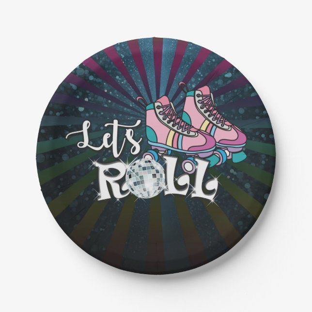 Roller Skating Birthday Party Plate (Front)