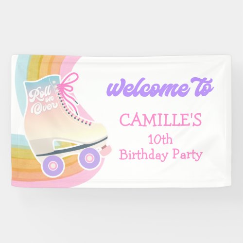Roller Skating Birthday Party Welcome Banner