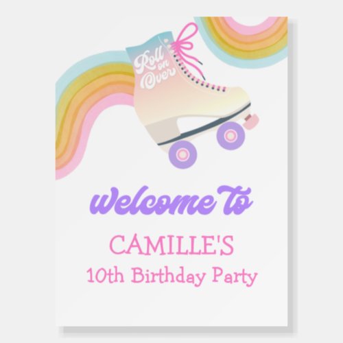 Roller Skating Birthday Party Welcome Foam Board