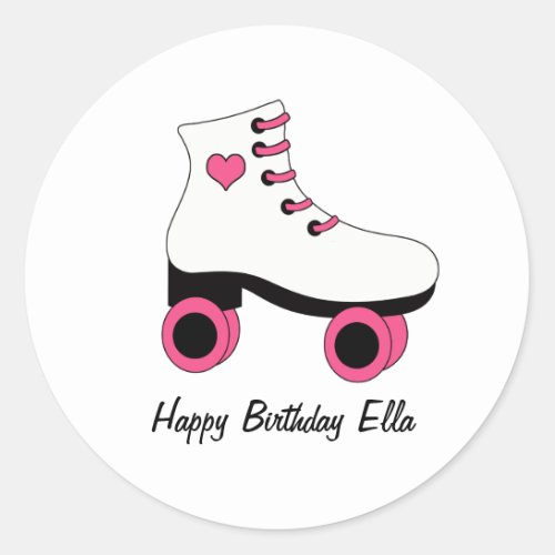 Roller Skating Birthday Personalized Stickers