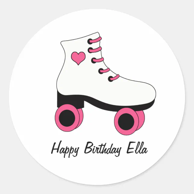 Roller Skating Birthday Personalized Stickers Zazzle
