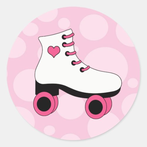 Roller Skating Bubble Gum Pink Stickers