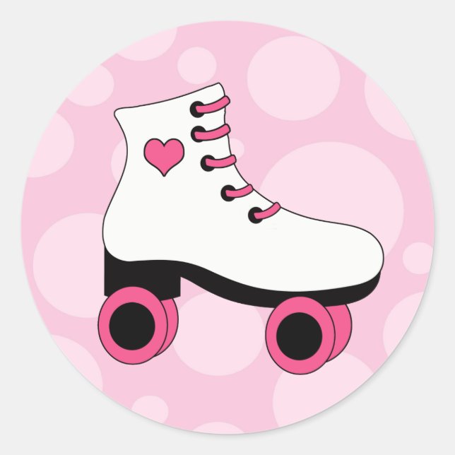 Roller Skating Bubble Gum Pink Stickers (Front)