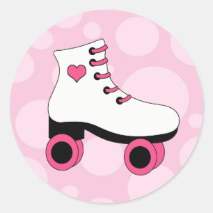 Roller Skating Bubble Gum Pink Stickers