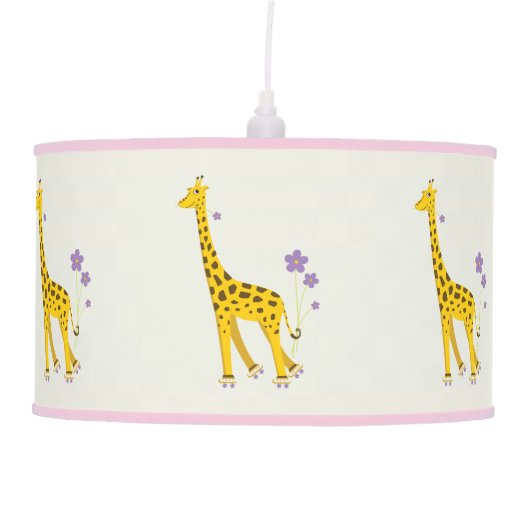 Roller Skating Funny Giraffe Ceiling Lamp (Front)