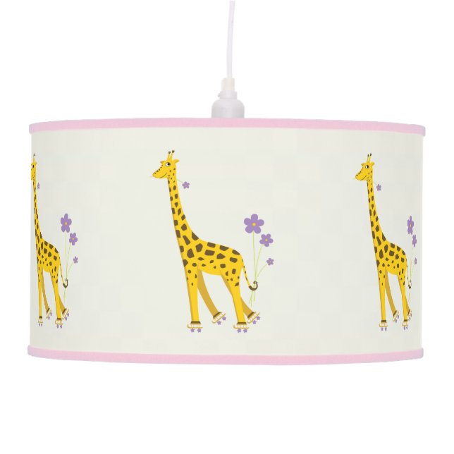 Roller Skating Funny Giraffe Ceiling Lamp (Front)