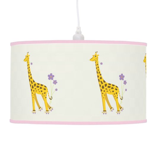 Roller Skating Funny Giraffe Ceiling Lamp (Left)
