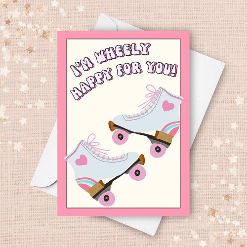 Roller Skating Funny Pun Wedding Congratulations Card