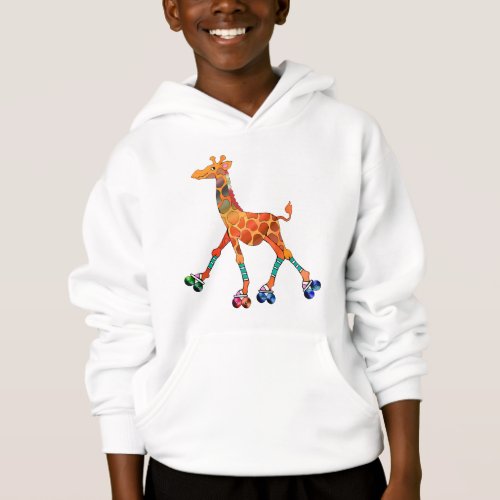 Roller Skating Giraffe Hoodie