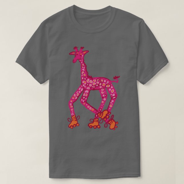 Roller skating giraffe T-Shirt (Design Front)