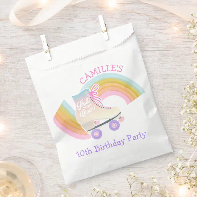 Roller Skating Girl Birthday Party Favor Bag Zazzle