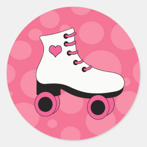 Roller Skating Heart Girls Stickers