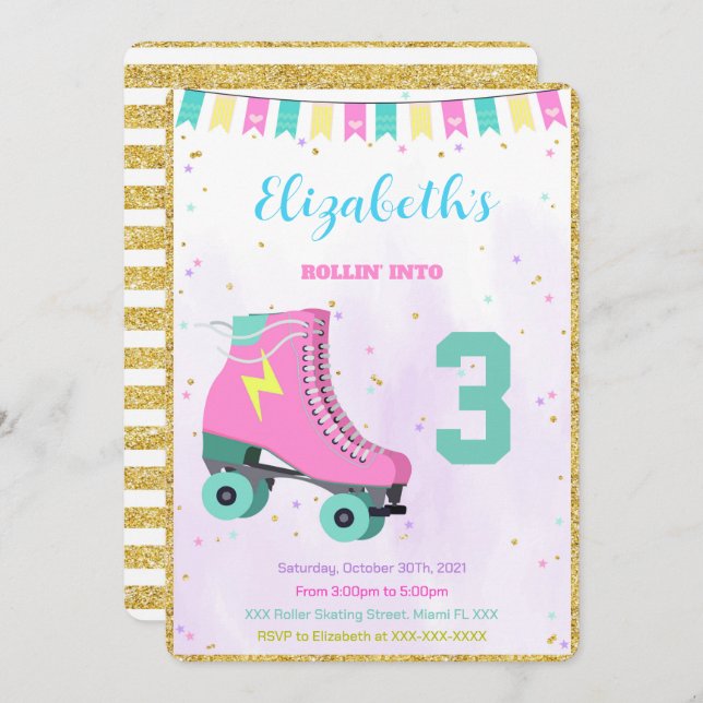 Roller Skating Invitation (Front/Back)