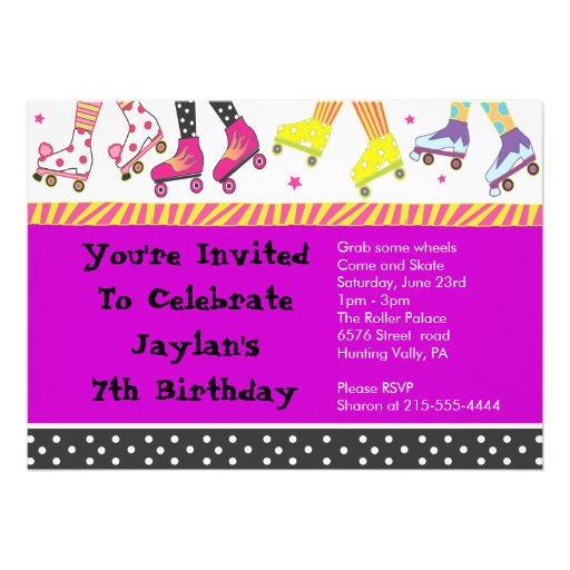 Roller Skating Invitation Happy Birthday Party 5