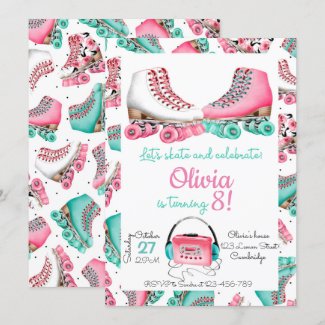 Roller Skating Invitation, Roller Skating Invite