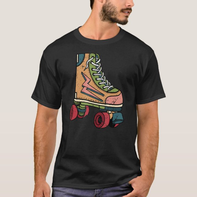 Roller Skating Men Women 80s Roller Derby Rollersk T-Shirt (Front)