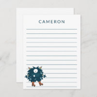 Roller Skating Monster Personalized Kids Lined