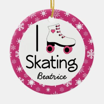 Roller Skating Personalized Ornament Gift by MainstreetShirt at Zazzle