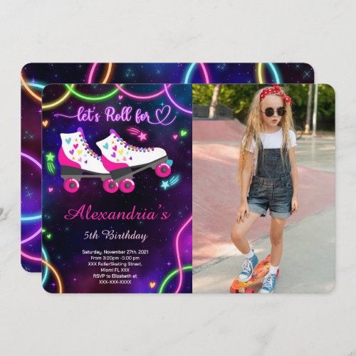 Roller Skating Photo Invitation