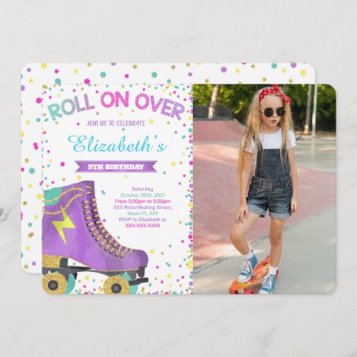 Roller Skating Photo Invitation 