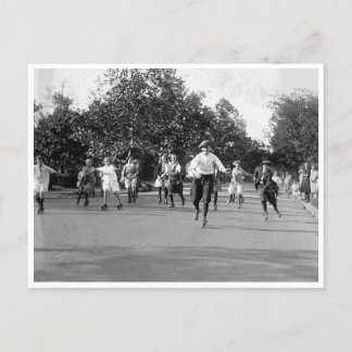 Roller Skating Race Postcard
