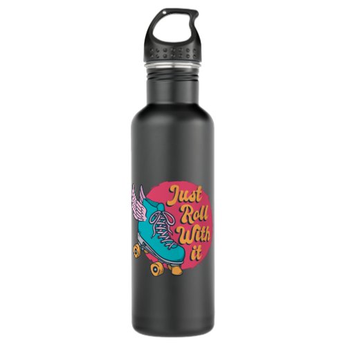 Roller Skating Retro Vintage Roll With Stainless Steel Water Bottle